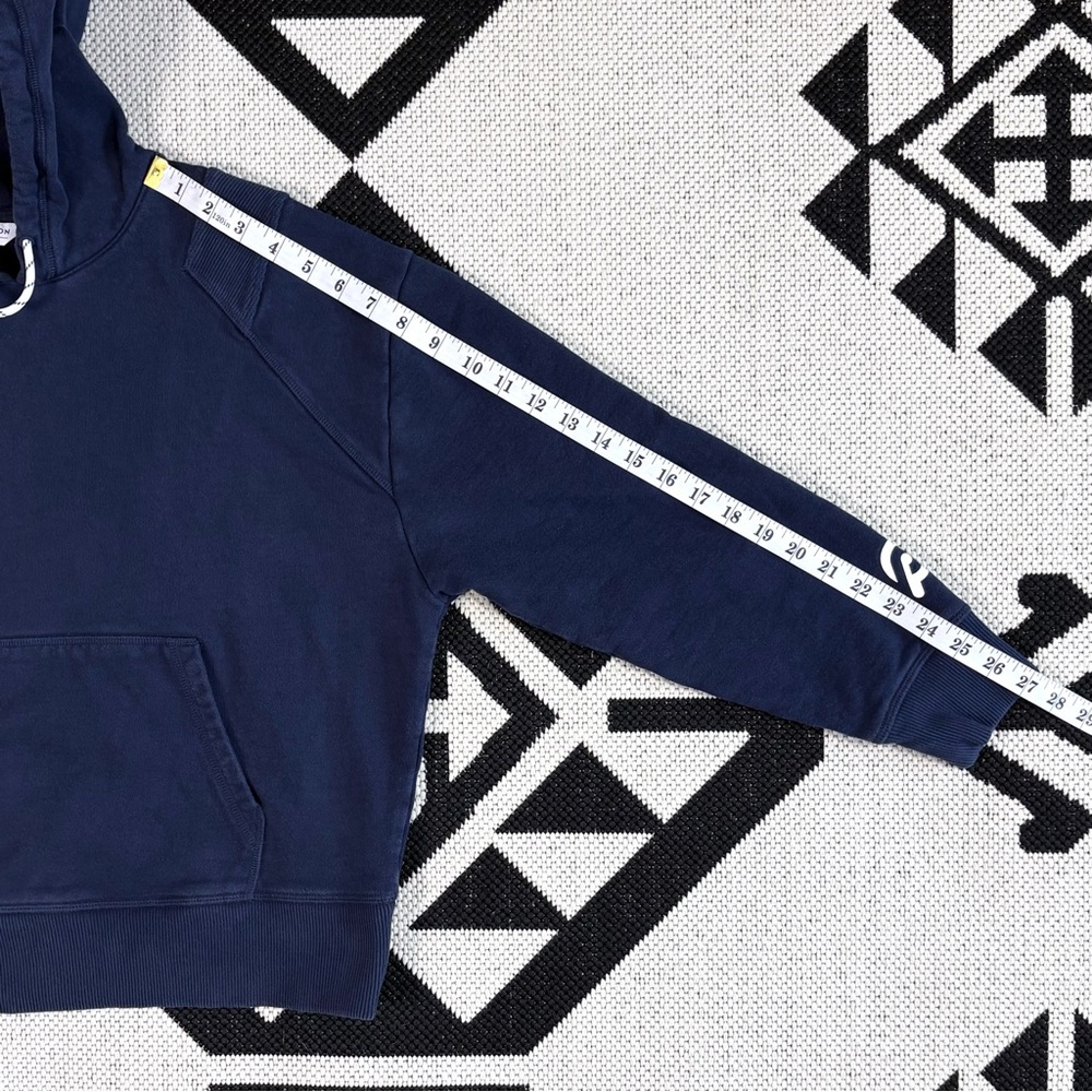 Peloton Rib Insert Pullover Hoodie Sweatshirt in Navy Blue Medium - Picture 7 of 13